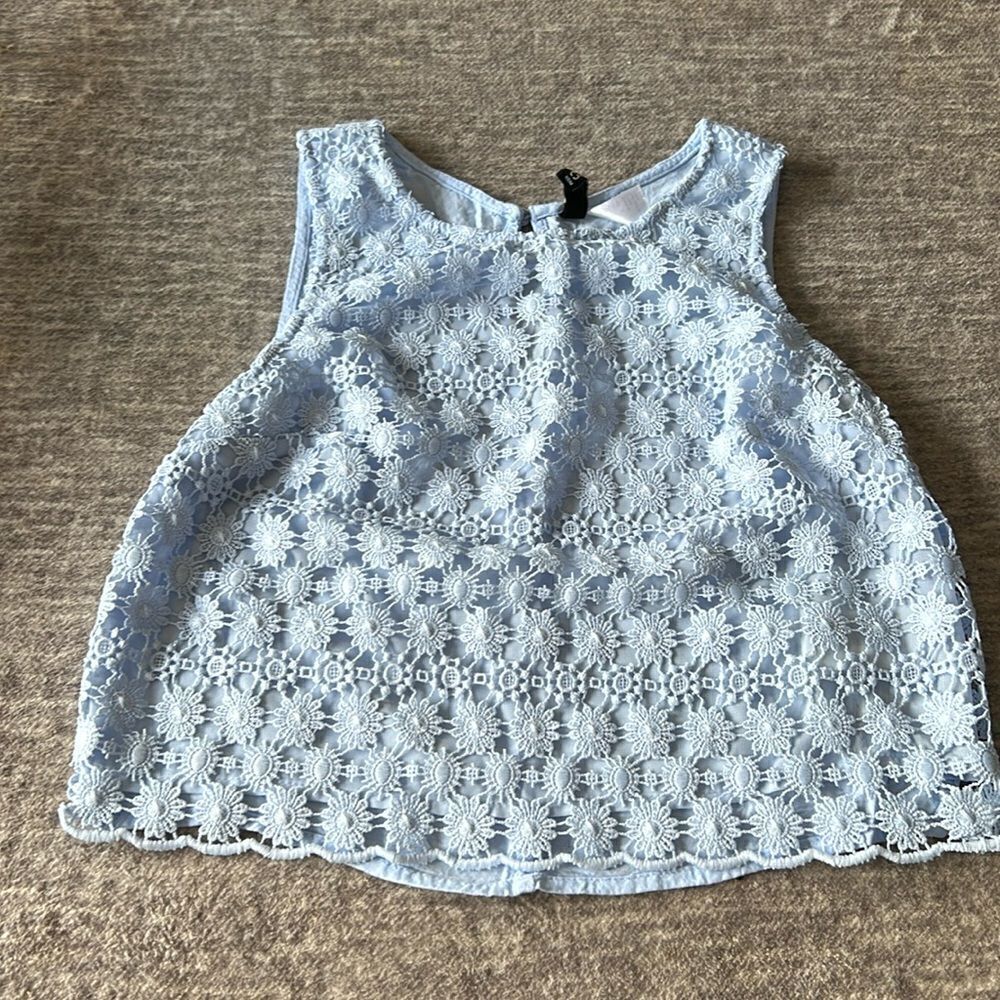 Divided floral cropped tank